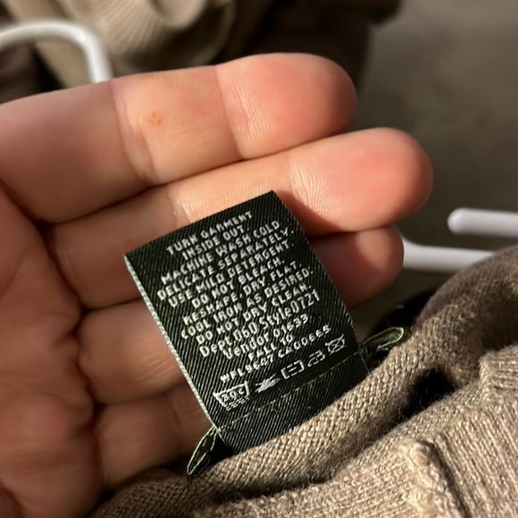 Eddie Bauer Women’s M Cotton Cashmere Tan Button Front Long Cardigan, Pockets - Picture 8 of 8